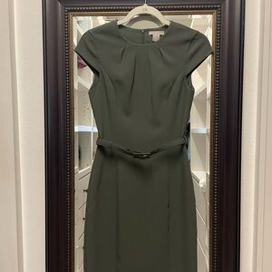 H&M Olive Green Midi Dress with Belt